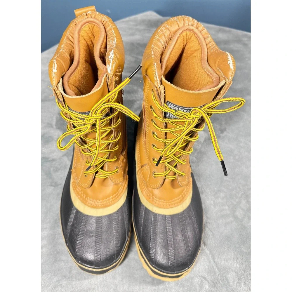 Ranger Duck Boots Mens 10 Tan Black Leather Rubber Steel Shank Winter